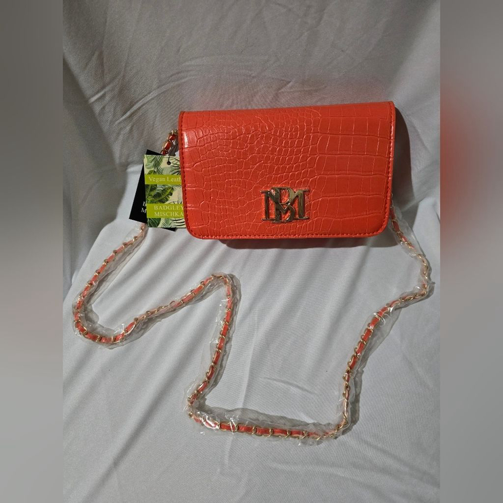 Badgley Mishka Croc Crossbody Mango Vegan Leather Bag, NWT - Picture 3 of 6